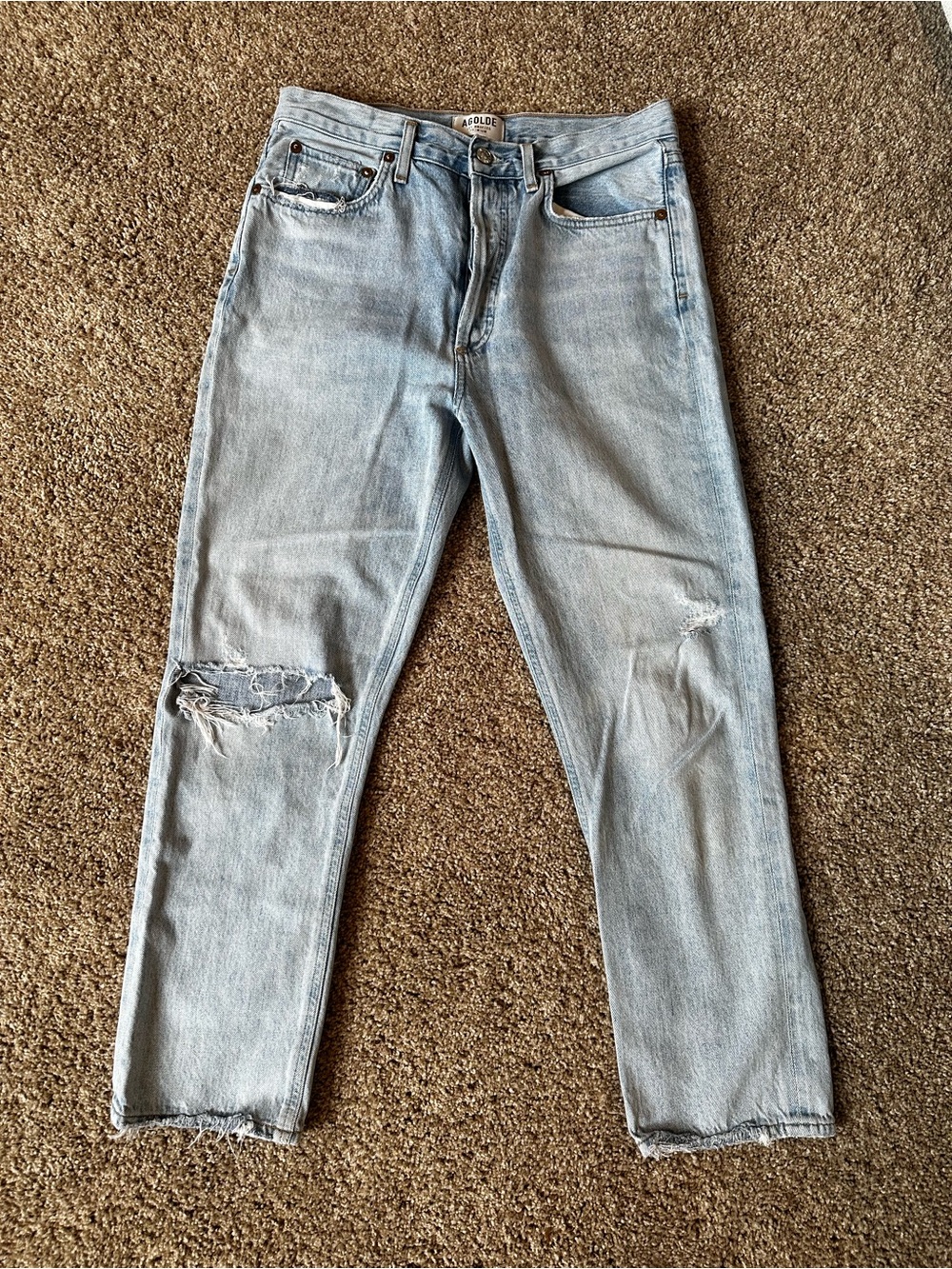 Agolde Women’s Light Blue Distressed Jeans